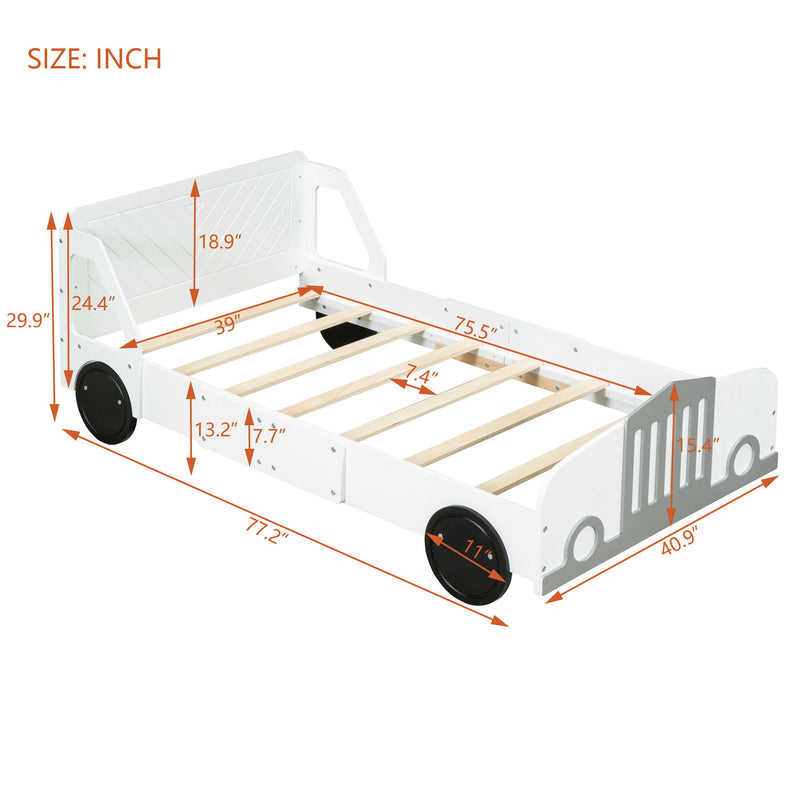 Car Shaped Platform Bed With Wheels