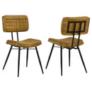 Misty - Leather Upholstered Dining Side Chair (Set of 2) - Camel - Atlantic Fine Furniture Inc