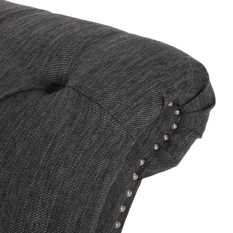 Chaise Lounge With Button Tufted Diamon Stitch