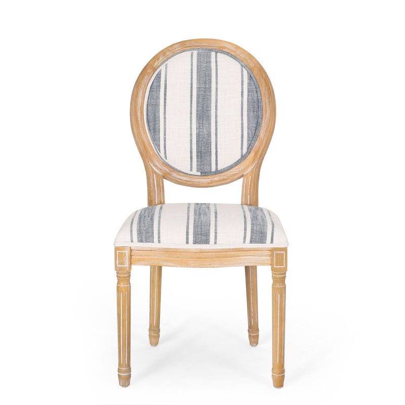 French Country Inspired Dining Chair With Iconic Round Backrest