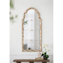 Large & Framed Wall Mirror, Arched Mirror With Decorative Window Look For Living Room - Cream