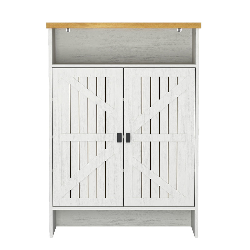 Modern Minimalist Shoe Cabinet With Sliding Door Design - White