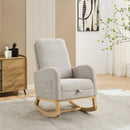 Rocking High Back Glider Chair With Retractable Footrest, Side Pocket