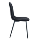 Modern Medieval Style Cushioned Side Chairs Set With Black Metal Legs For Kitchens