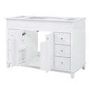 Bathroom Vanity Cabinet Only, 6 Soft Close Drawers & Double Doors With 2 Tier Shelves - White