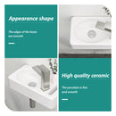 Rectangle, Wall Mount Bathroom Sink & Single Faucet Hole - White