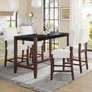5 Piece Counter Height Dining Set, Bar Table With 4 Upholstered Chairs