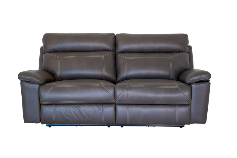 Sterling Manual Grey Air Leather 3 Seater