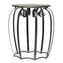 Modern Industrial End Table With Mango Wood Top And Iron Frame - Gray