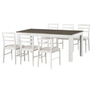 Wooden Dining Table Set Mutifunctional Extendable Table With Leaf And 2 Drawers, Dining Chairs With Soft Cushion