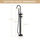 Freestanding Bathtub Faucet Floor Mount Tub Filler With Swivel Gooseneck Spout And Cylinder Handheld