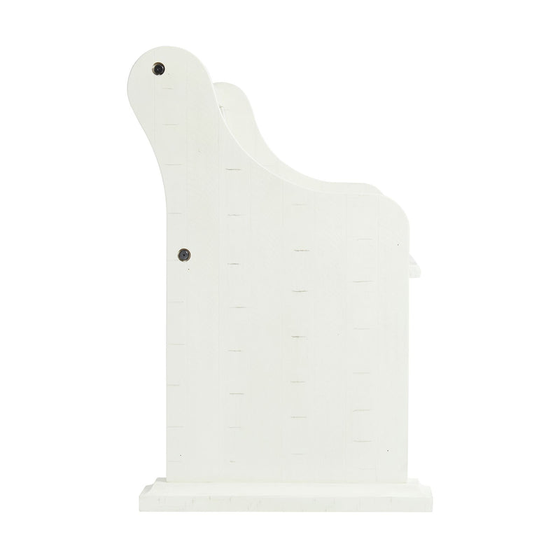 Stone - Pew Bench With Storage - White