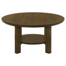 Ottowa - Round Wood Table With Shelf