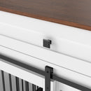 Large Dog Crate, Water Resistant Indoor Pets Furniture Double Dog Crates - Brown White