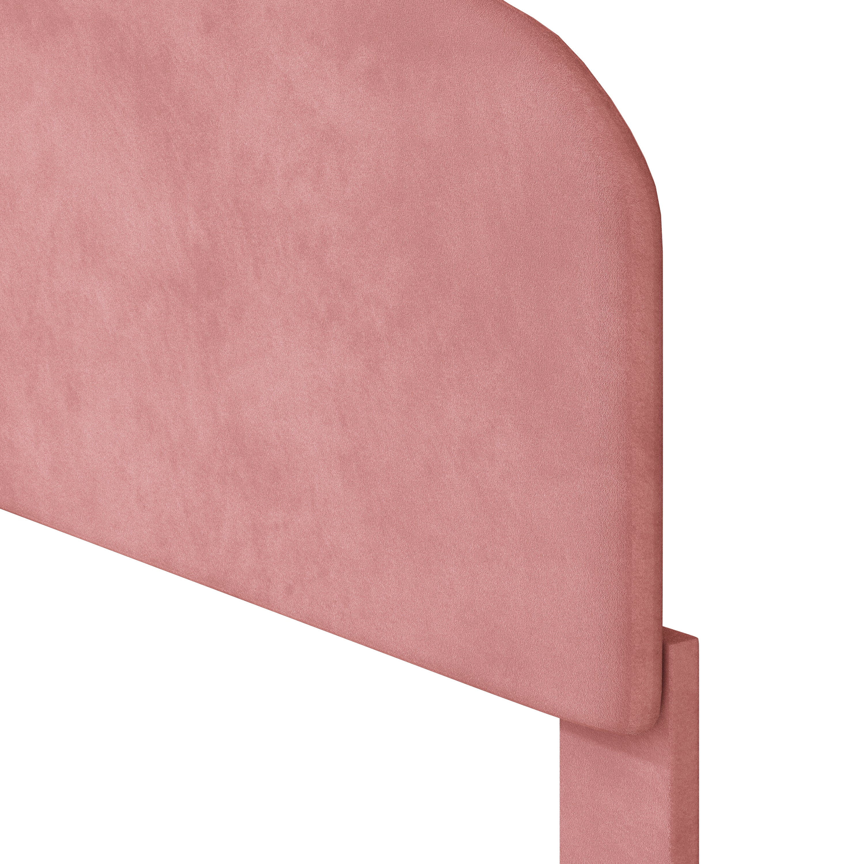 Twin Size Upholstered Platform Bed with Cloud Shaped bed board, Dark Pink - Atlantic Fine Furniture Melbourne FL