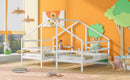 Double Twin Size Triangular House Beds with Built-in Table,White(Old SKU:WF286895AAK)