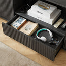 Modern Wavy TV Stand Rounded Sideboard With Storage Cabinet