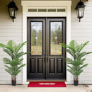 Simulate Plastic Flower Boxes With Leaves For Outdoor Home Decor (Set of 2) - Green