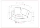 Jasmine - Left Arm Sofa Module - Gray
