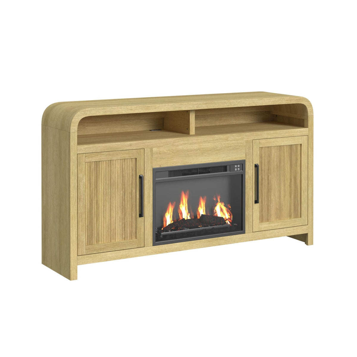 Ridgemont Complete Fireplace Cabinet in Black by Elements International