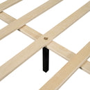 Platform Bed With Thick, Stylish Stripe Decorated Bedboard And Elegant Leg