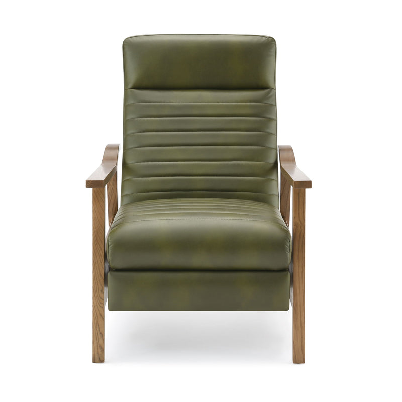 Asher - Modern Push Back Recliner With Wood Arms