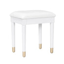 Elegant Vanity Makeup Table & Chair Set Modern Dressing Table With Organizer Writing Desk Charging Port Engineered Wood - White