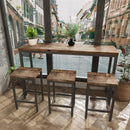 Modern Design Long Dining Table Set With 3 Stools