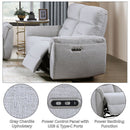 Eastre - Power Motion Loveseat With USB Port - Beige Chenille