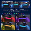 Nightstand LED, Bedside Table Cabinet With 2 Drawers For Bedroom