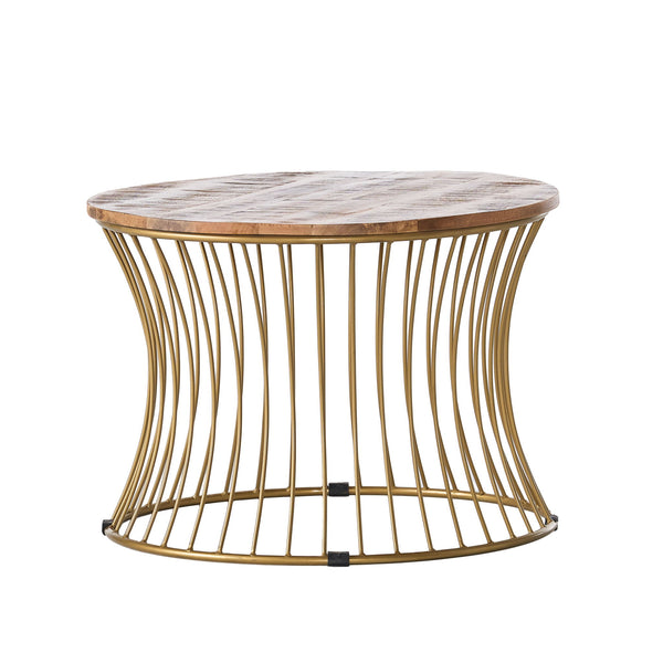 Ameliarae - Handcrafted Boho Mango Wood And Iron Coffee Table - Natural