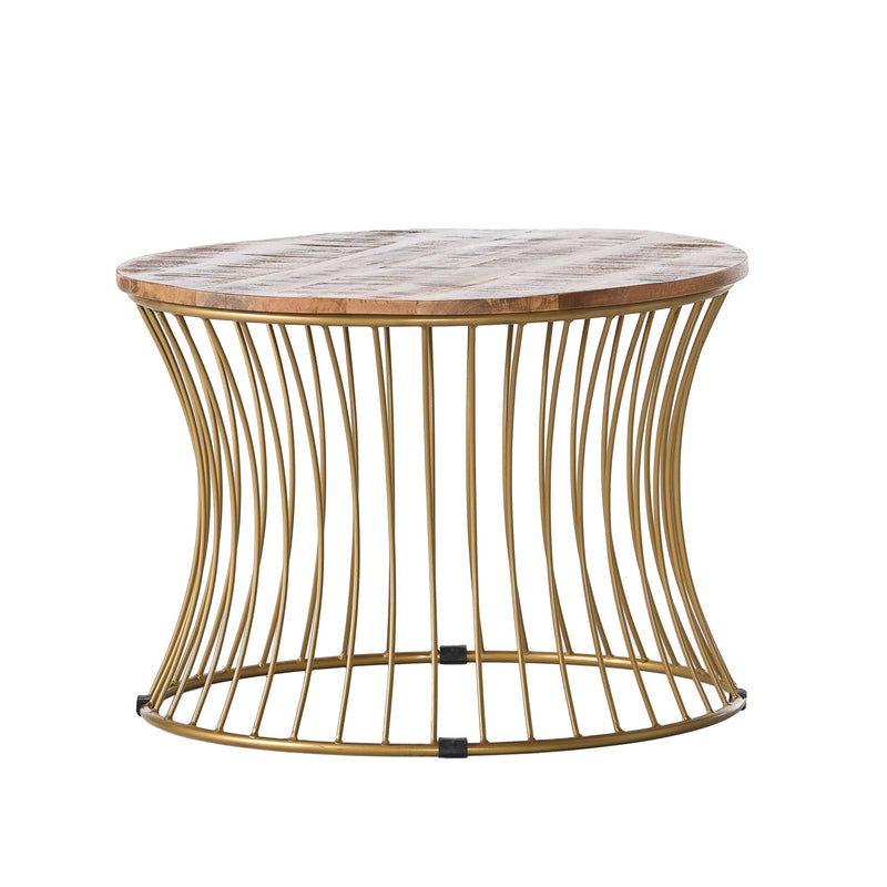 Ameliarae - Handcrafted Boho Mango Wood And Iron Coffee Table - Natural