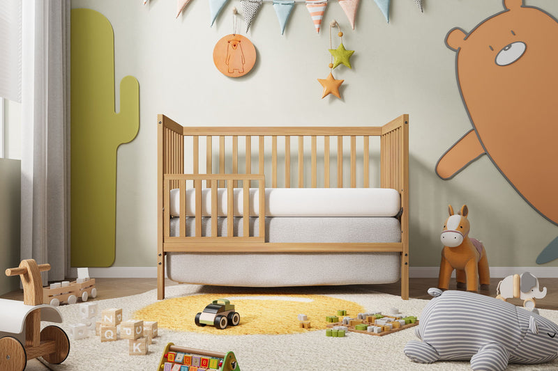 Crib 5 In 1 Convertible, Converts From Baby Crib To Toddler Bed, Fits Standard Full Size Crib Mattress