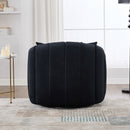 Upholstered Oversized 360° Swivel Accent Barrel Chair And Half Cozy Sofa With 3 Pillows