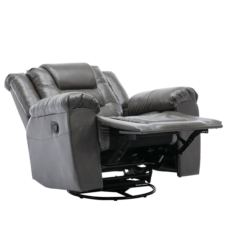 360° Swivel And Rocking Home Theater Recliner Manual Recliner Chair With Wide Armrest For Living Room