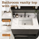 Bianco Carrara Venato Elegant Marble Vanity Top, Bathroom Vanity With Undermount Sink, Sintered Stone