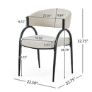 Contemporary Upholstered Dining Chairs With Metal Legs (Set of 2)