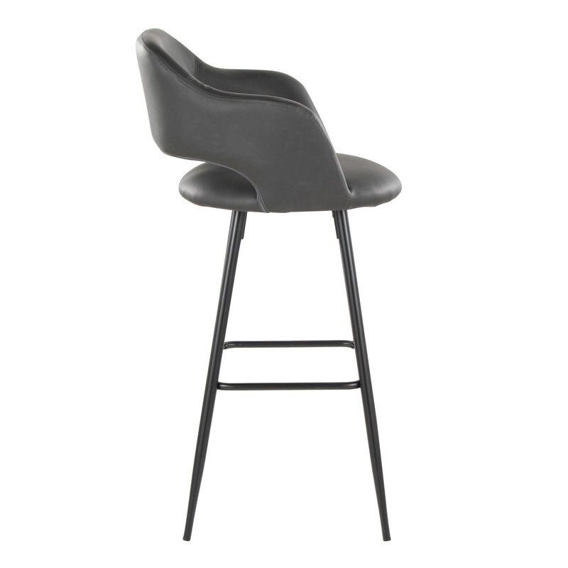 Margarite - Contemporary Fixed Height BarStool With Square Footrest (Set of 2)