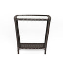 Trenton - Outdoor Side Table With Glass Top - Brown Rattan