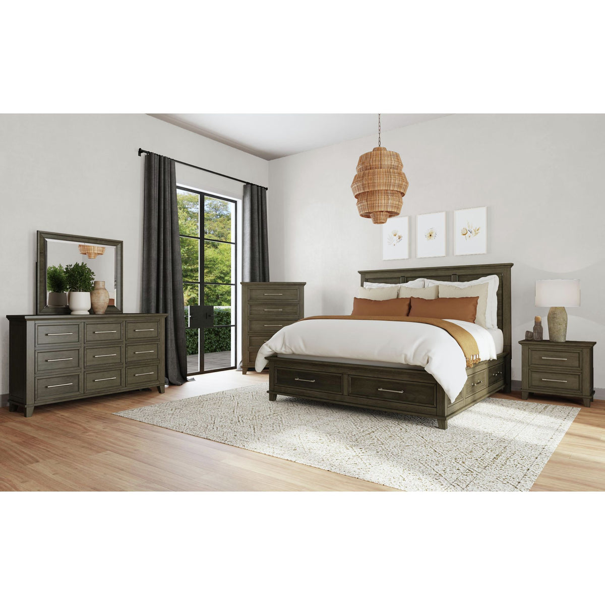 Canterbury 5-Drawer Chest in Dark Gray by Elements International, view 15
