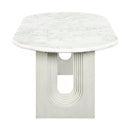 Zayn - Dining Table - White Natrual Marble Top & White