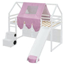 Loft Bed With House Shaped Frame And Tent