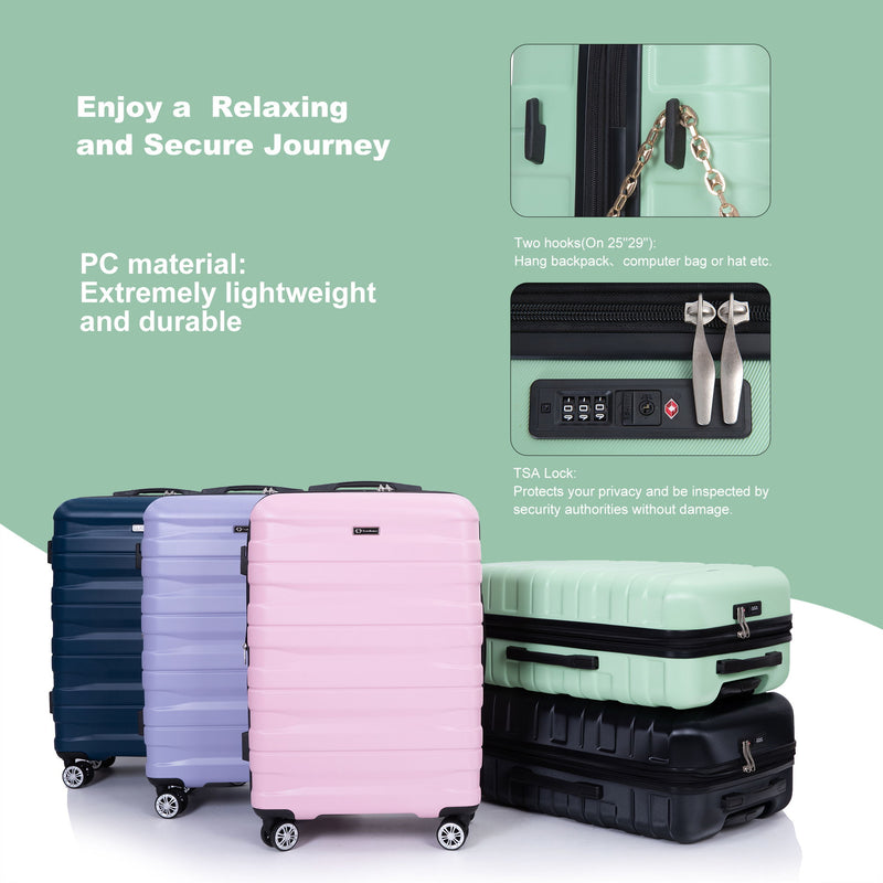 Luggage Set Of 5 Pieces, Expandable Hard Pc Luggage Set With Tsa Lock For Rotating Wheels