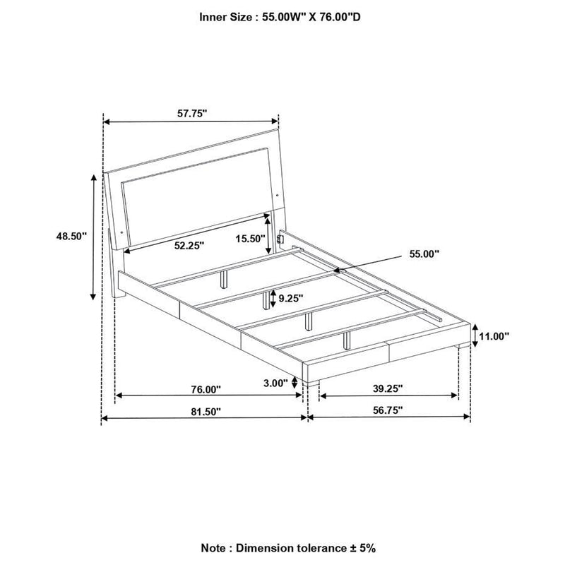 Felicity - Wood LED Panel Bed