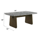 Dillon - Dining Table With Marble Top - Natural / Walnut