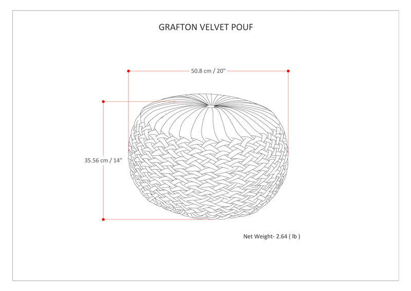 Grafton - Velvet Round Pouf