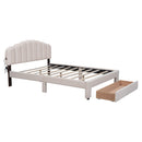 Upholstered Platform Bed With Drawer