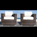 Outdoor Chairs Set With Cushions - Brown Mix