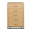 Borah - Contemporary Wood 5 Drawer Dresser - Natural