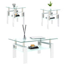 Modern Tempered Glass Tea Table, End Square Table For Living Room